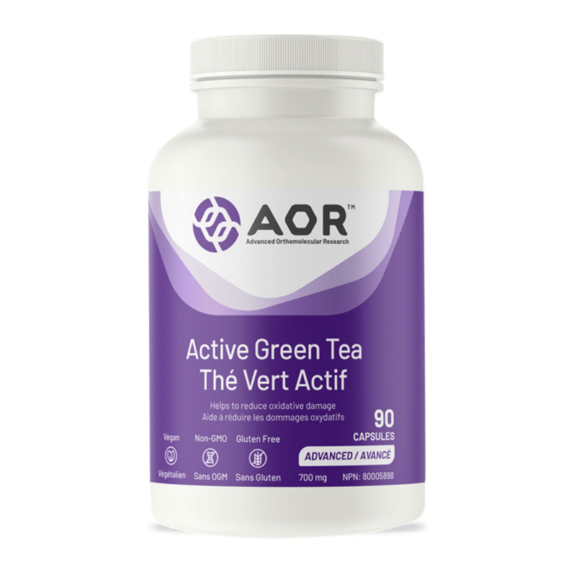 AOR Active Green Tea 90 Vegetable Capsules - Helps to reduce oxidative damage - high in Antioxidants for the maintenance of good health - Vegan, Non-GMO, Gluten Free.