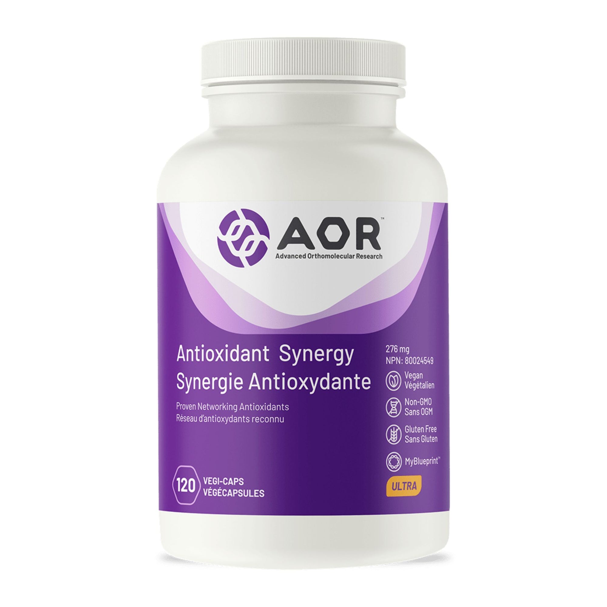 AOR Antioxidant Synergy 120 vegetable capsules - proven networking antioxidants for the maintenance of good health - vegan, non-GMO, gluten free 