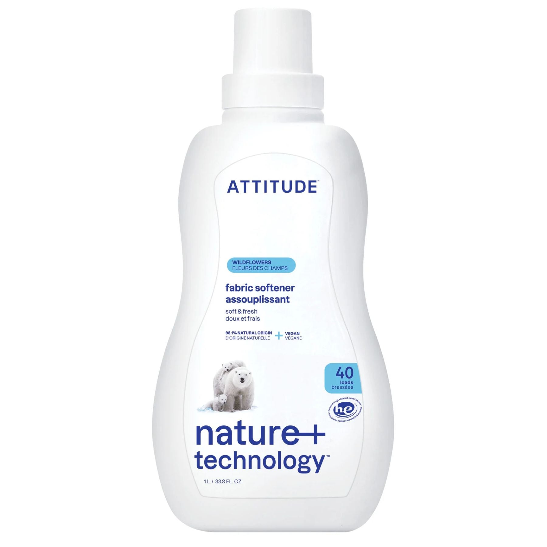 Attitude Nature+ Natural Fabric Softener - Wildflowers 1L