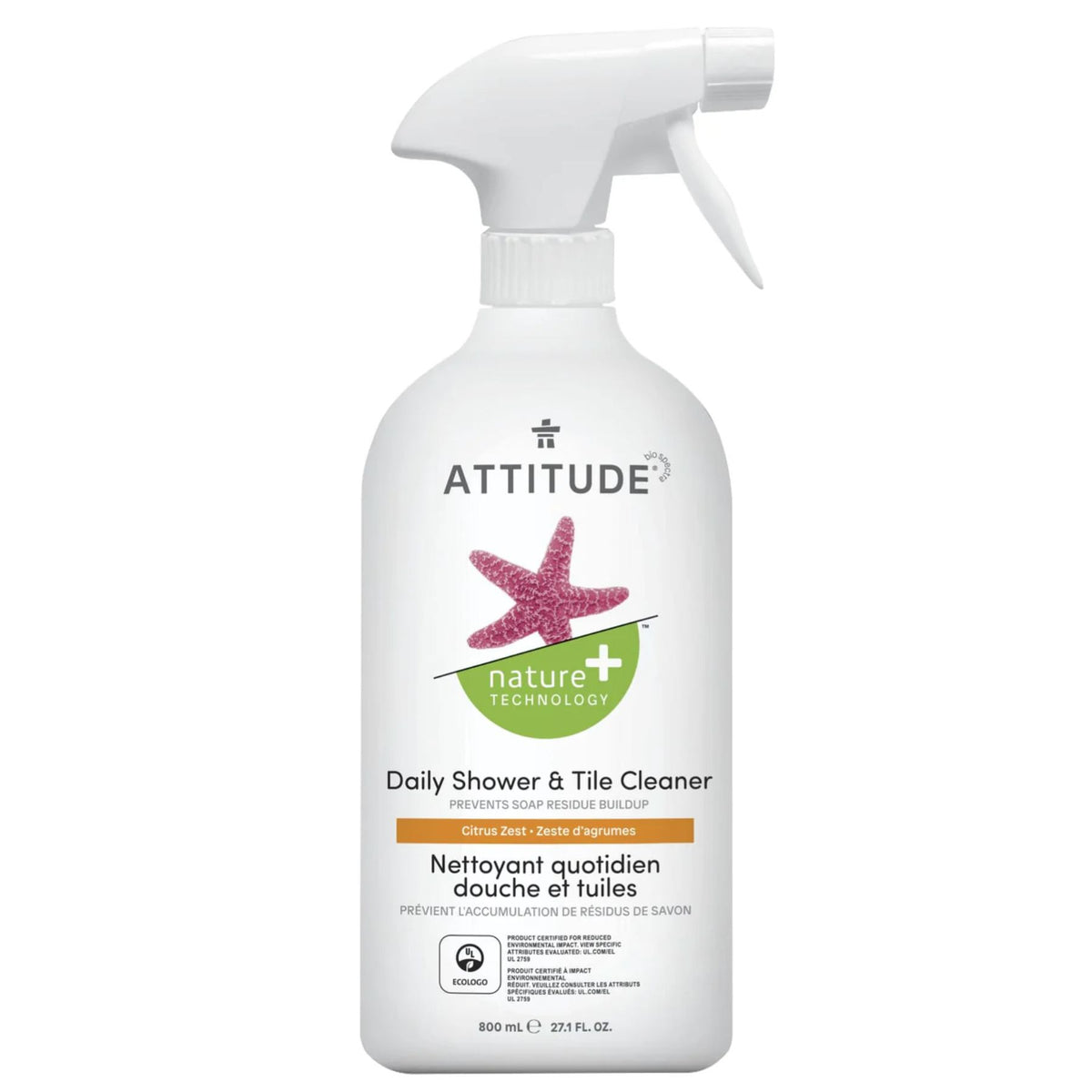 Attitude Nature+ Daily Shower & Tile Cleaner Citrus Zest 800ml