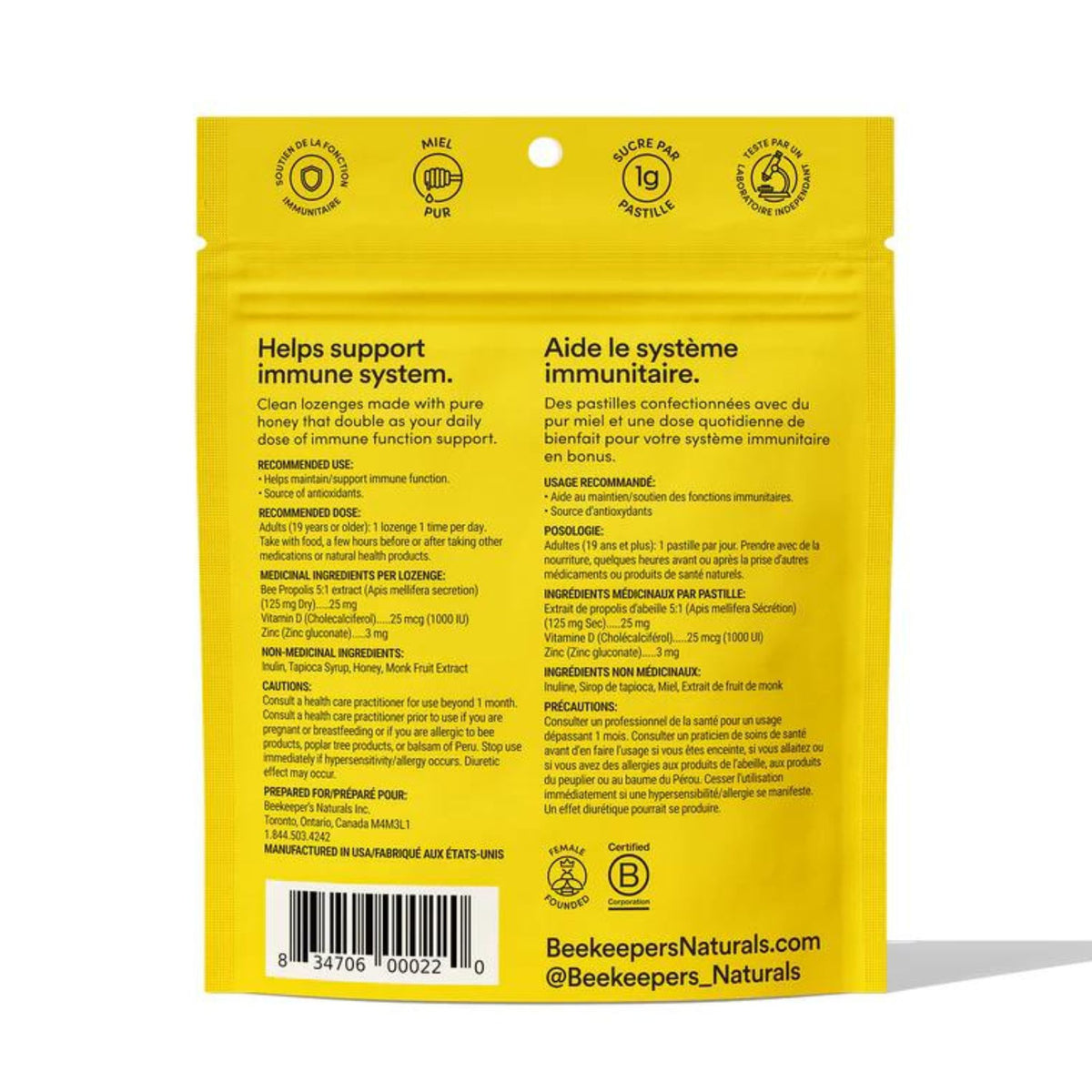 Beekeeper's Naturals Honey Propolis Lozenges 50g