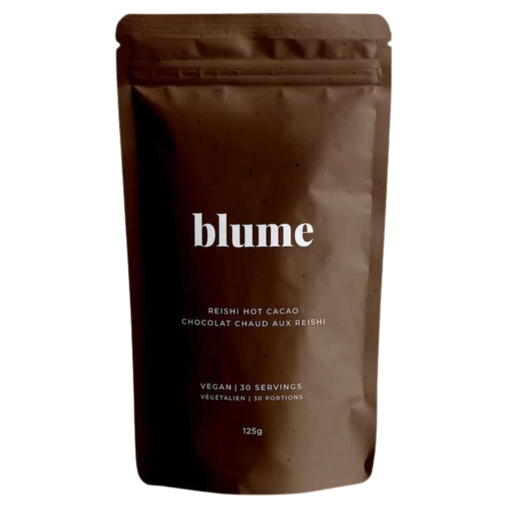 Blume Reishi Hot Cacao Blend 125g bag - Vegan - 30 Servings per bag. 