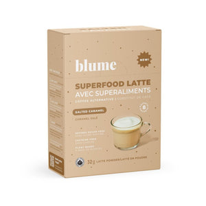 Blume Superfood Latte - Salted Caramel 8x4g (8 per box) - Coffee alternative. 
