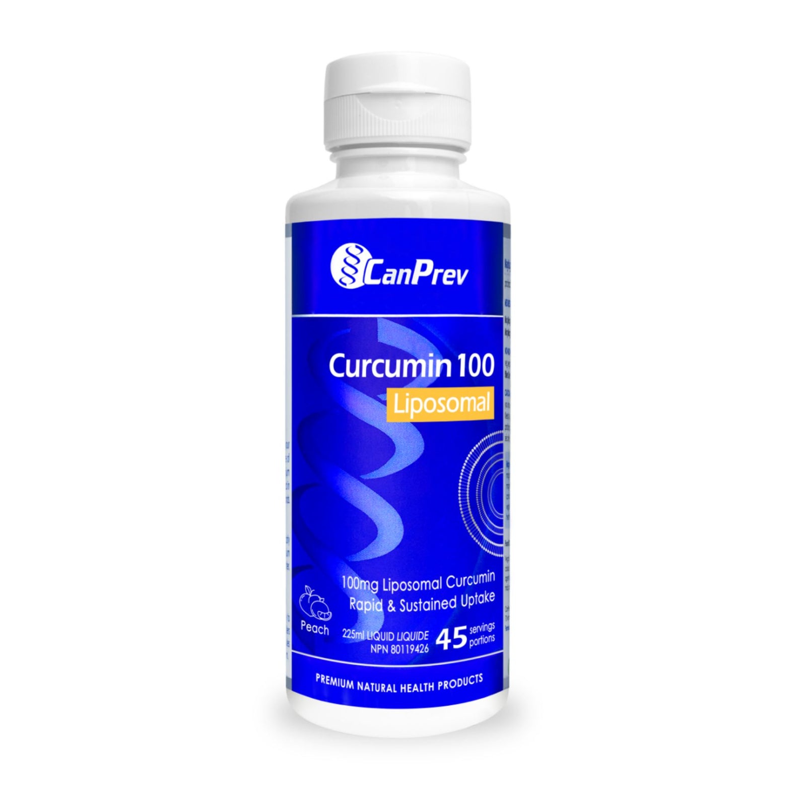 CanPrev Liposomal Curcumin 100mg Peach 225mL