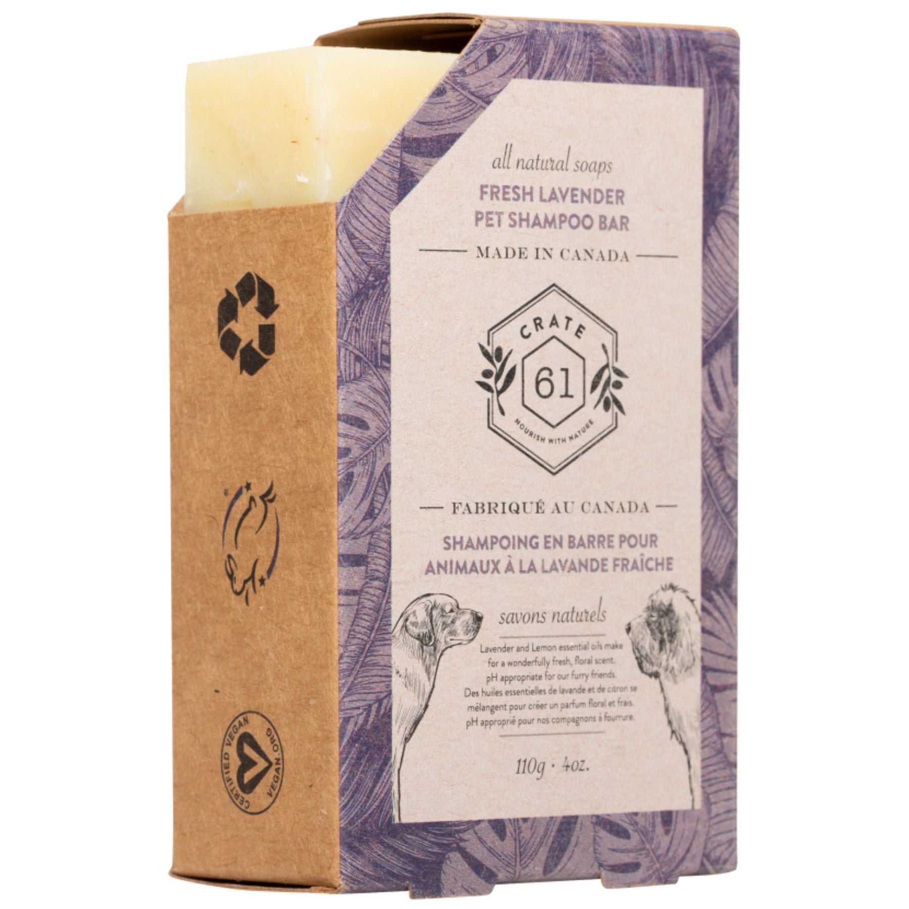 Crate 61 Pet Shampoo Bar - Fresh Lavender 110g