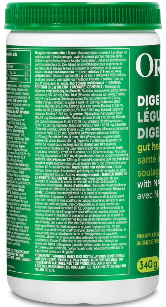 Organika Digest Greens Pineapple Fruit Punch - 340g