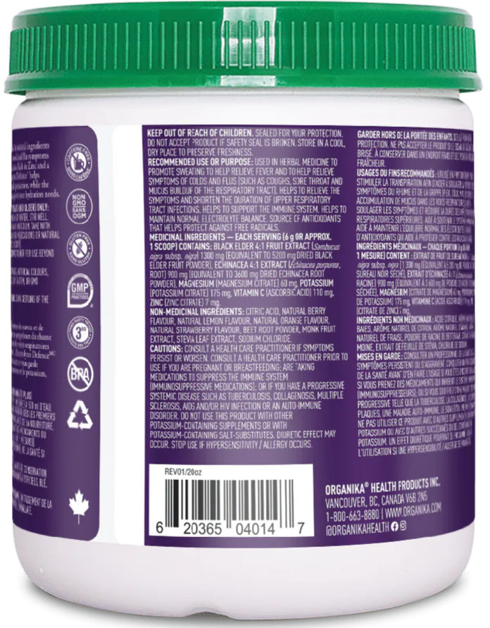 Organika Electrolytes Defence with Elderberry & Echinacea - 180g