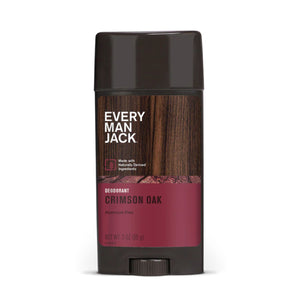 Every Man Jack Deodorant Crimson Oak 85g stick- stick deodorant, aluminum free, made with naturally derived ingredients. 