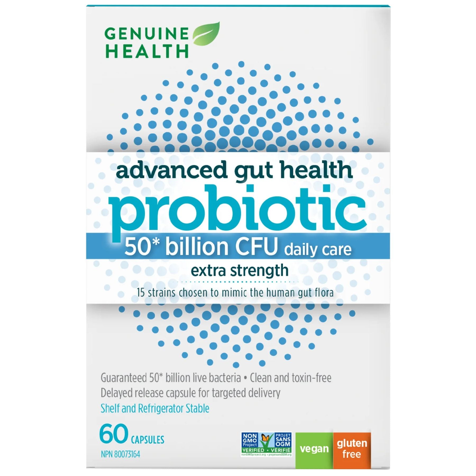 Genuine Health Advanced Gut Health Extra-Strength Probiotic 50 Billion CFU 60s