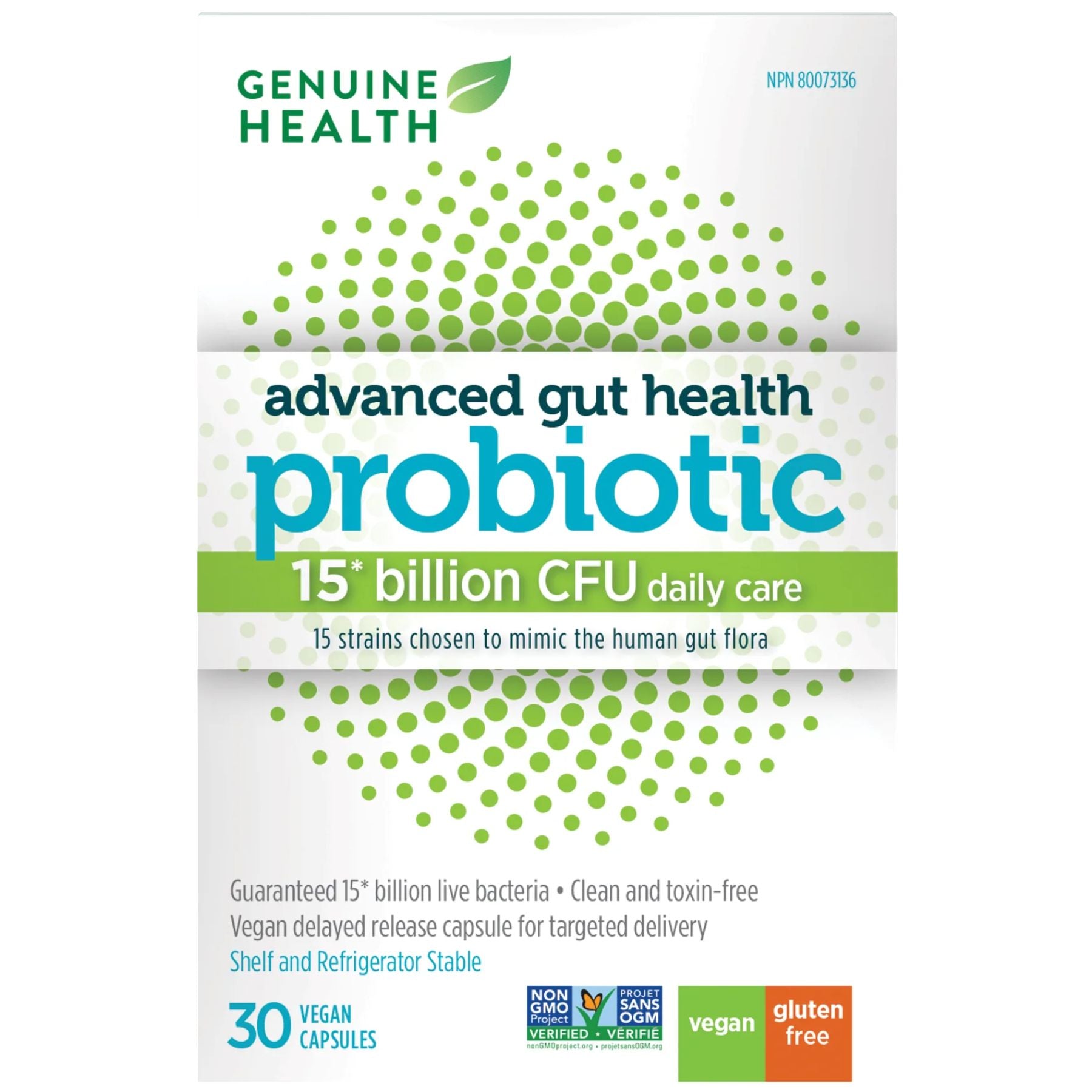 Genuine Health Advanced Gut Health Probiotic 15 Billion CFU 30s