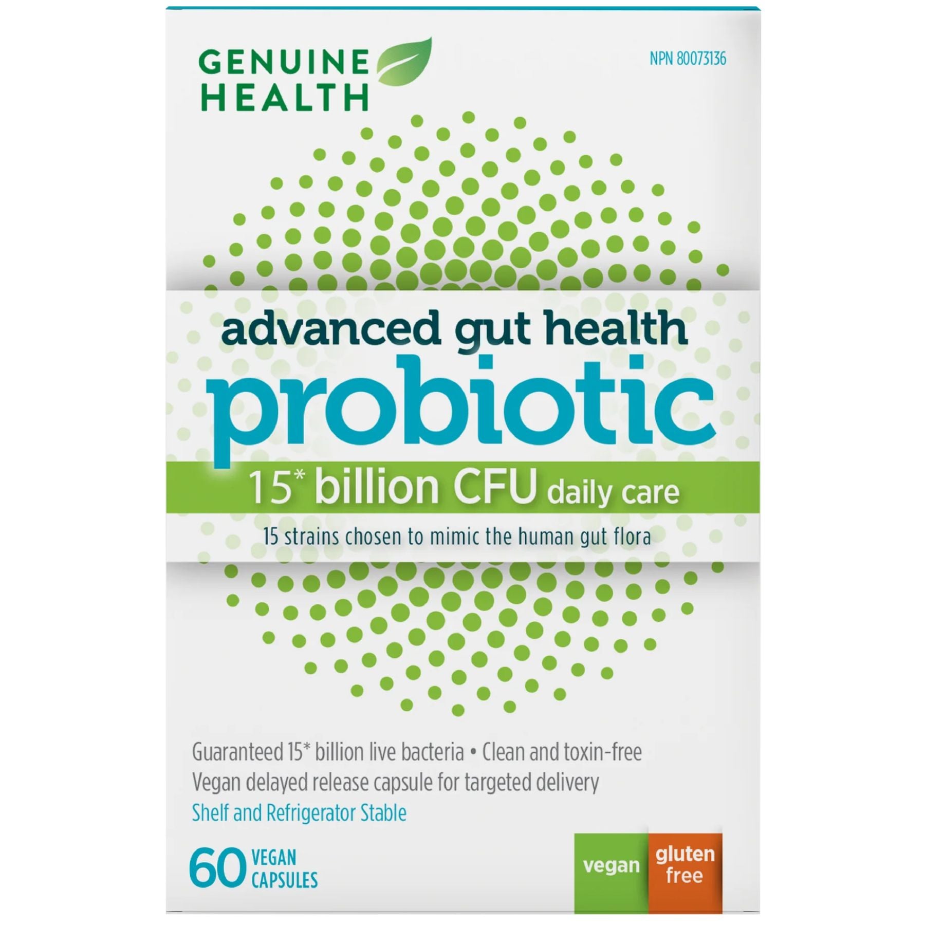 Genuine Health Advanced Gut Health Probiotic 15 Billion CFU 60s