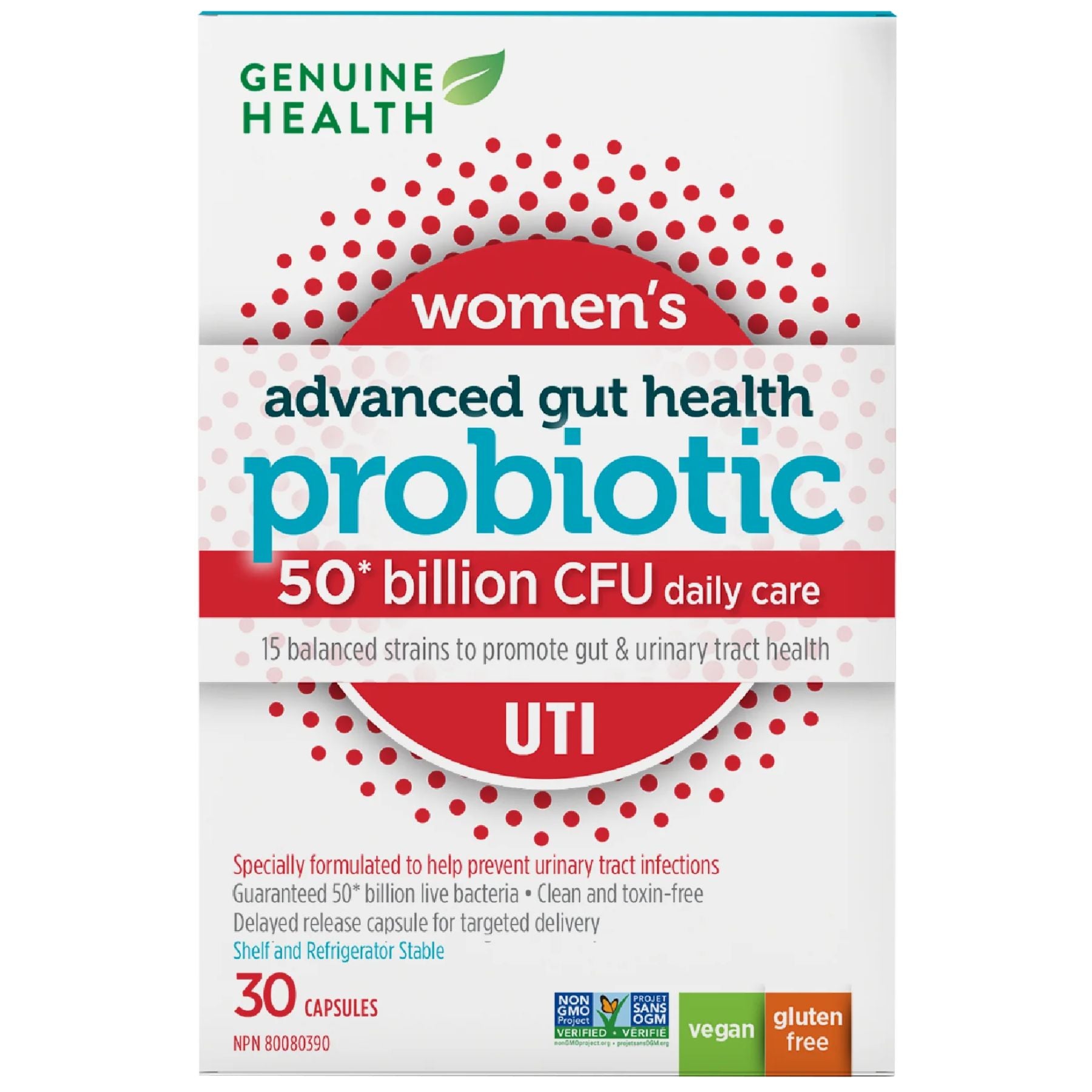 Genuine Health Advanced Gut Health Probiotic UTI 50 Billion CFU 30s