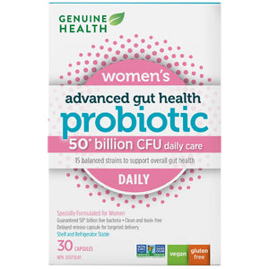 Genuine Health Advanced Gut Health Probiotic Women's Daily 50 Billion CFU 30s