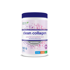 Container of Genuine Health Bovine Clean Collagen Unflavoured 160g  - premium quality collagen supplement for skin, hair, and joint health. 