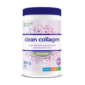 Container of Genuine Health Bovine Clean Collagen Unflavoured 280g - premium quality collagen supplement for skin, hair, and joint health. 
