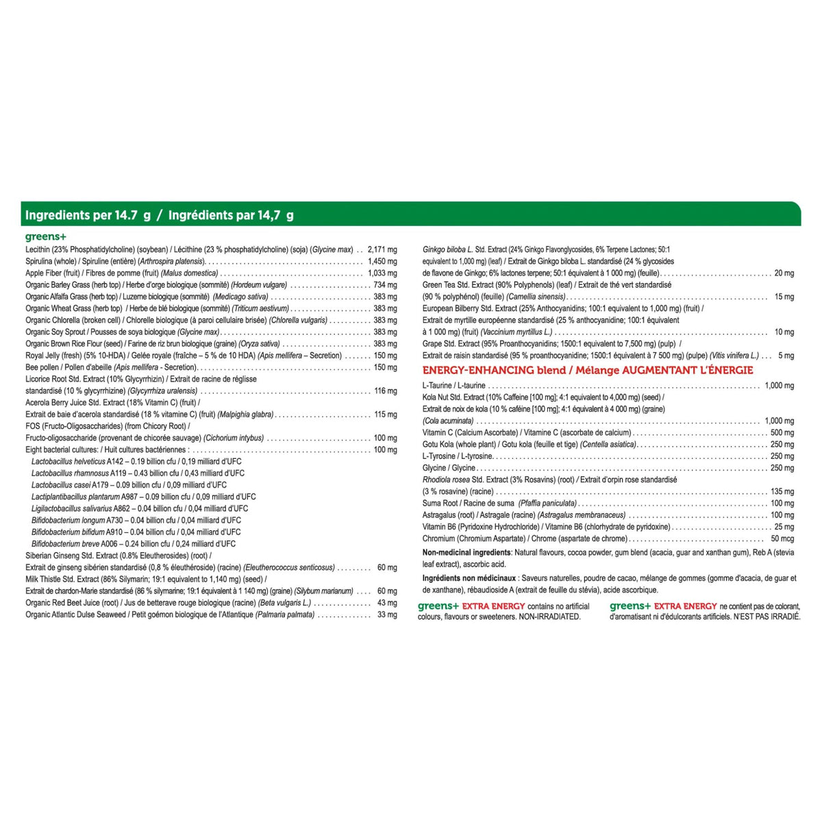 Genuine Health Greens+ Extra Energy - Natural Cappuccino 445g