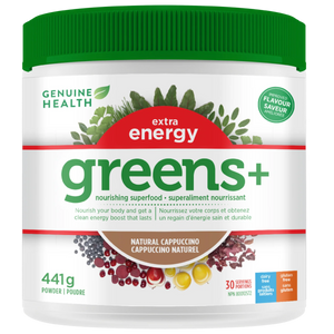 Genuine Health Greens+ Extra Energy - Natural Cappuccino Flavour 445g