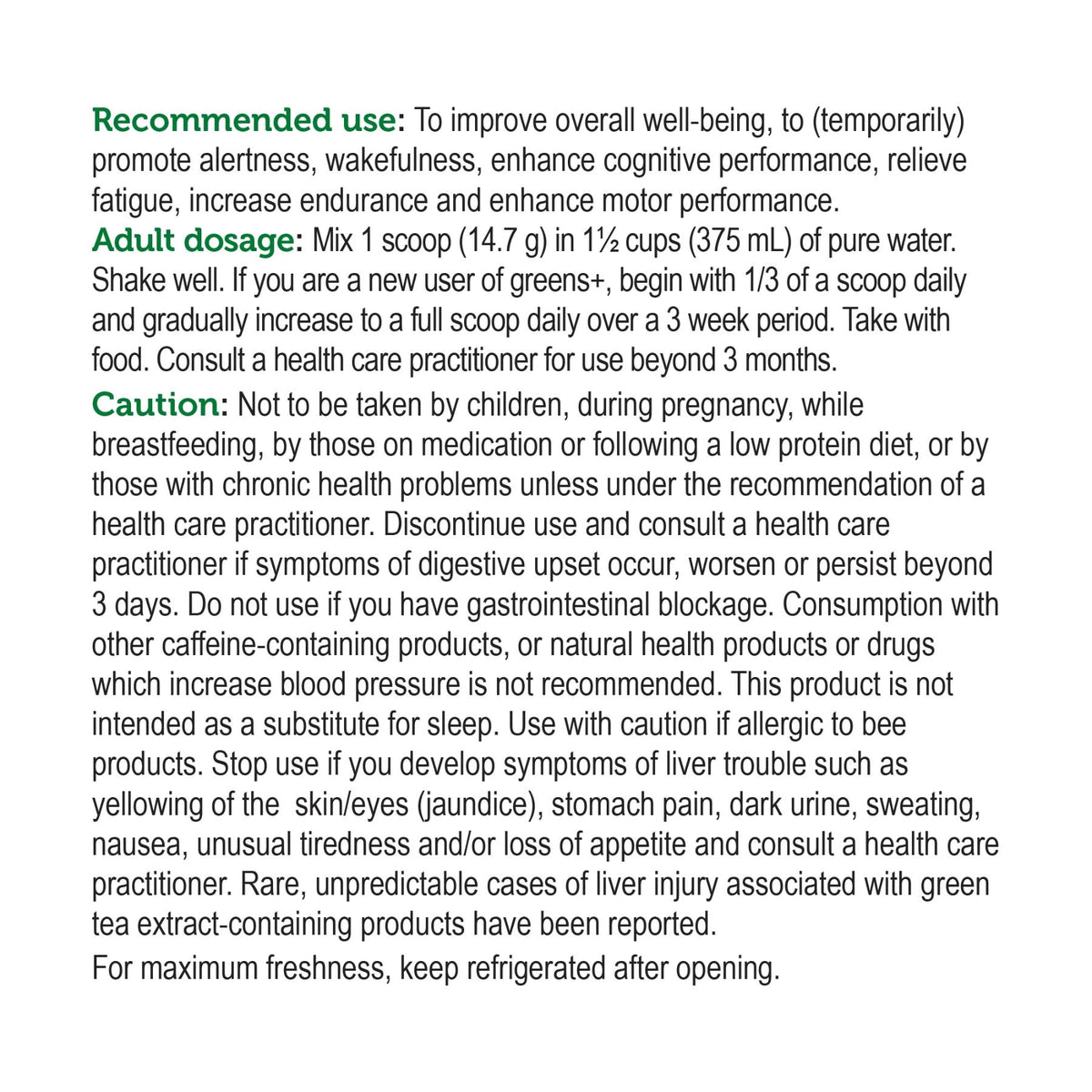 Genuine Health Greens+ Extra Energy - Natural Cappuccino 445g