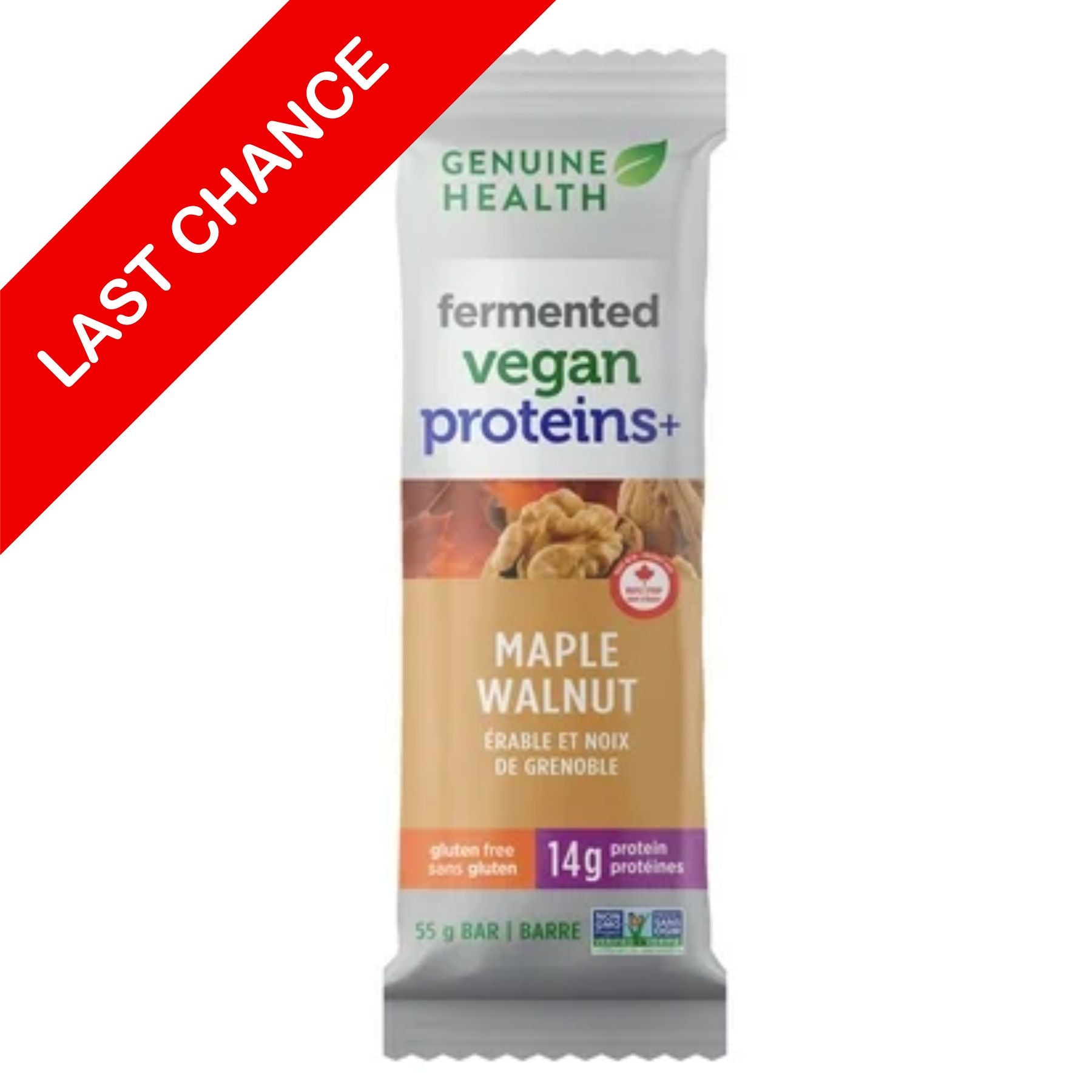 Genuine Health Fermented Vegan Proteins+ Bar - Maple Walnut 55g