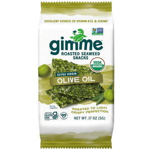 gimME Organic Roasted Seaweed Snacks Extra Virgin Olive Oil 6pk