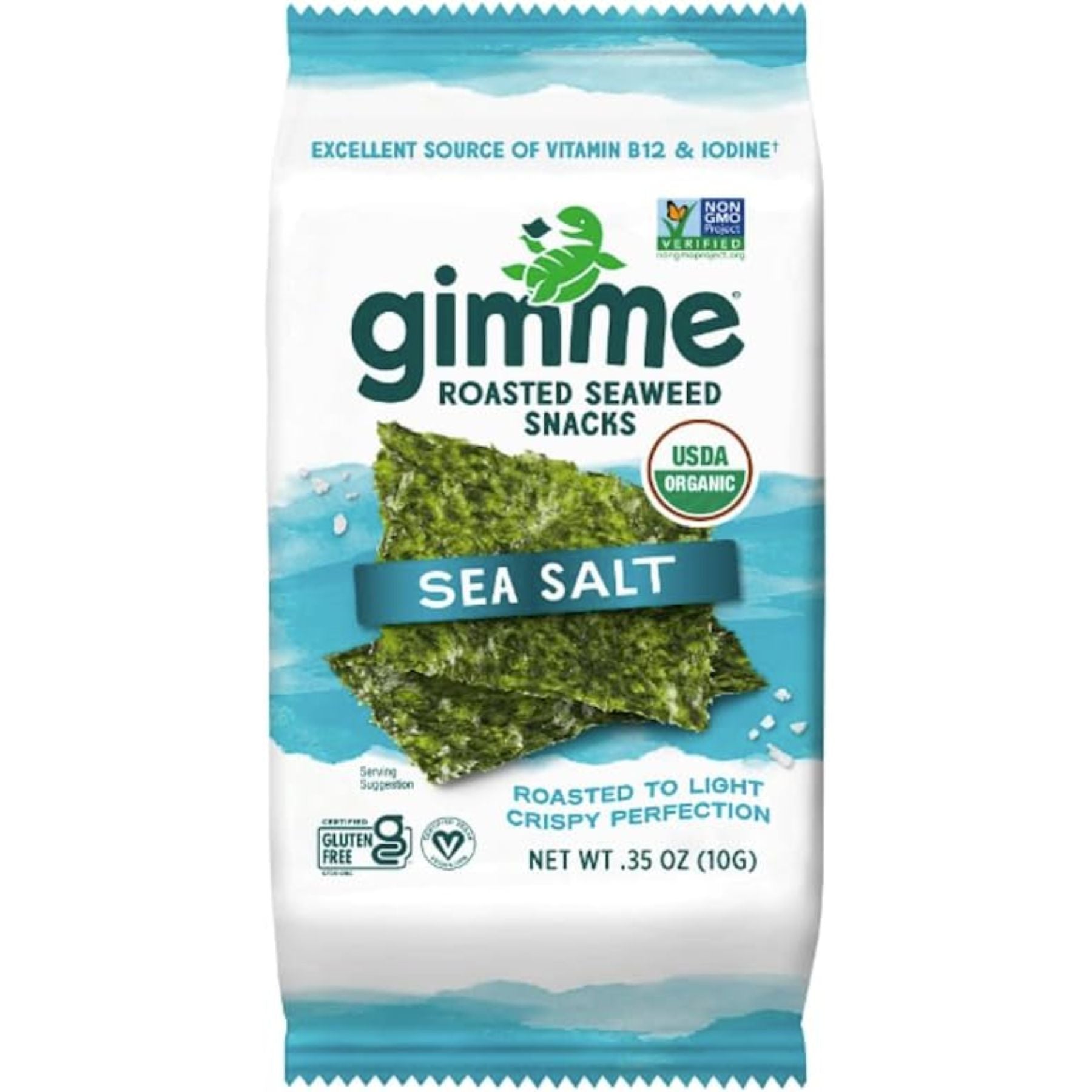 gimMe Organic Roasted Seaweed Snacks - Sea Salt 10g