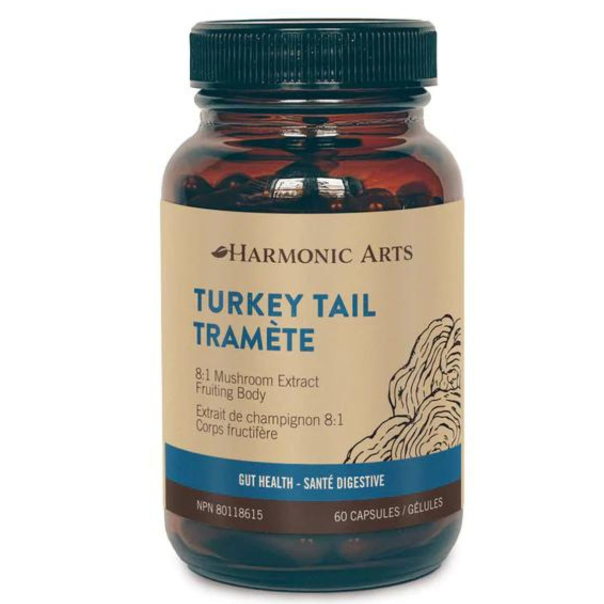 Harmonic Arts Turkey Tail Mushroom Capsules 60s