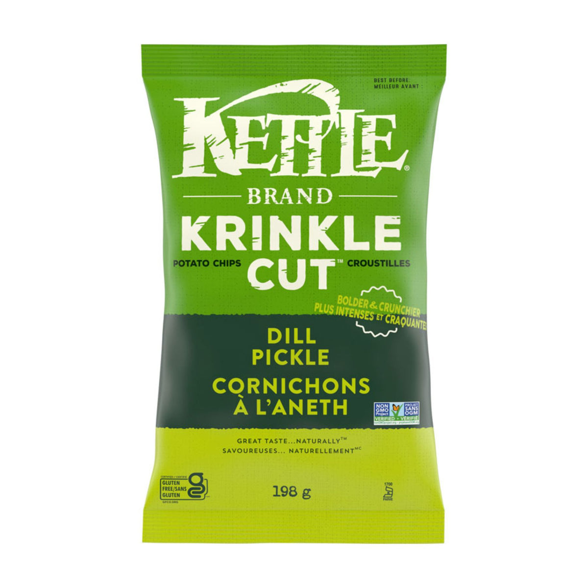 Kettle Krinkle Cut Potato Chips Dill Pickle 198g