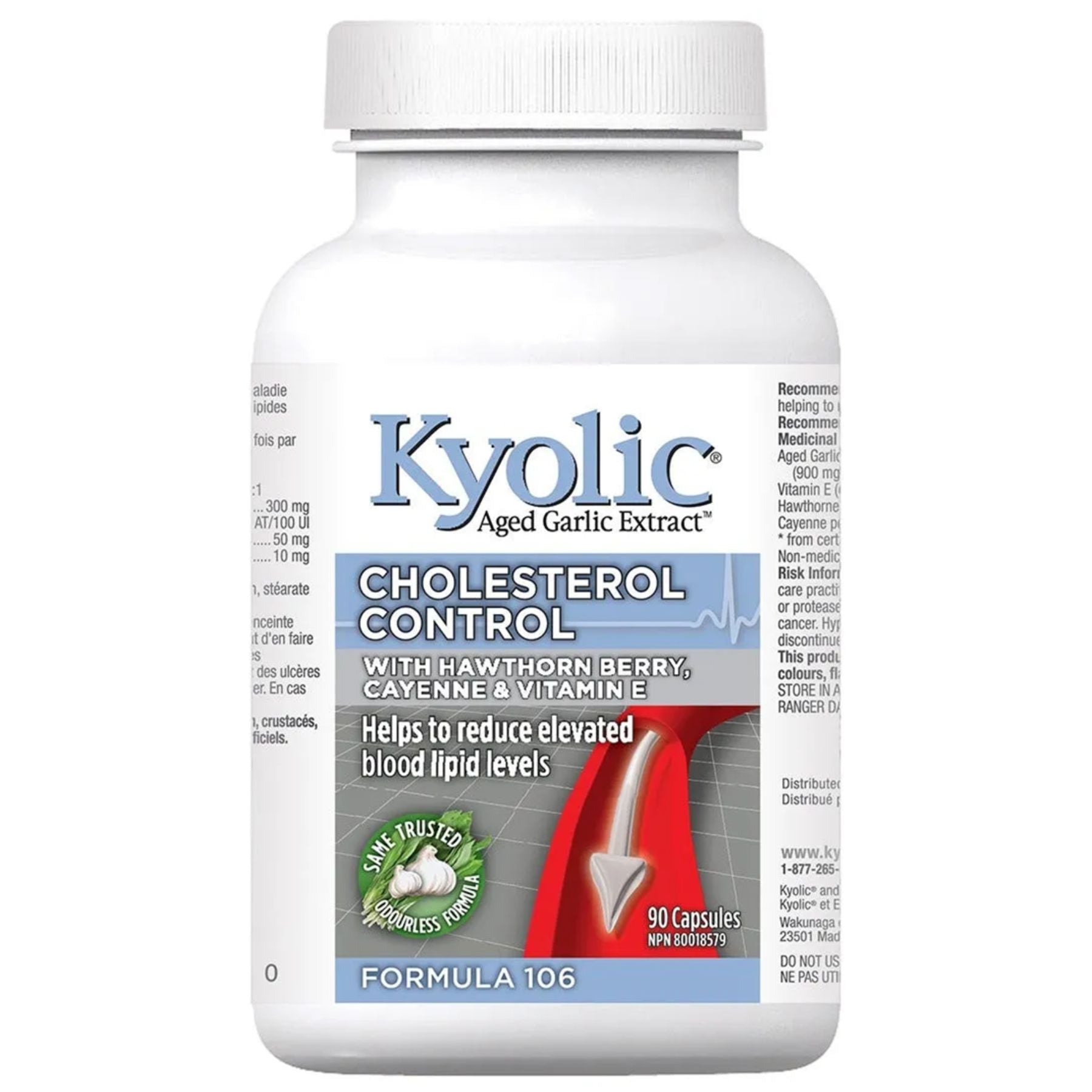 Kyolic Formula 106 Cholesterol Control with Hawthorn 180s