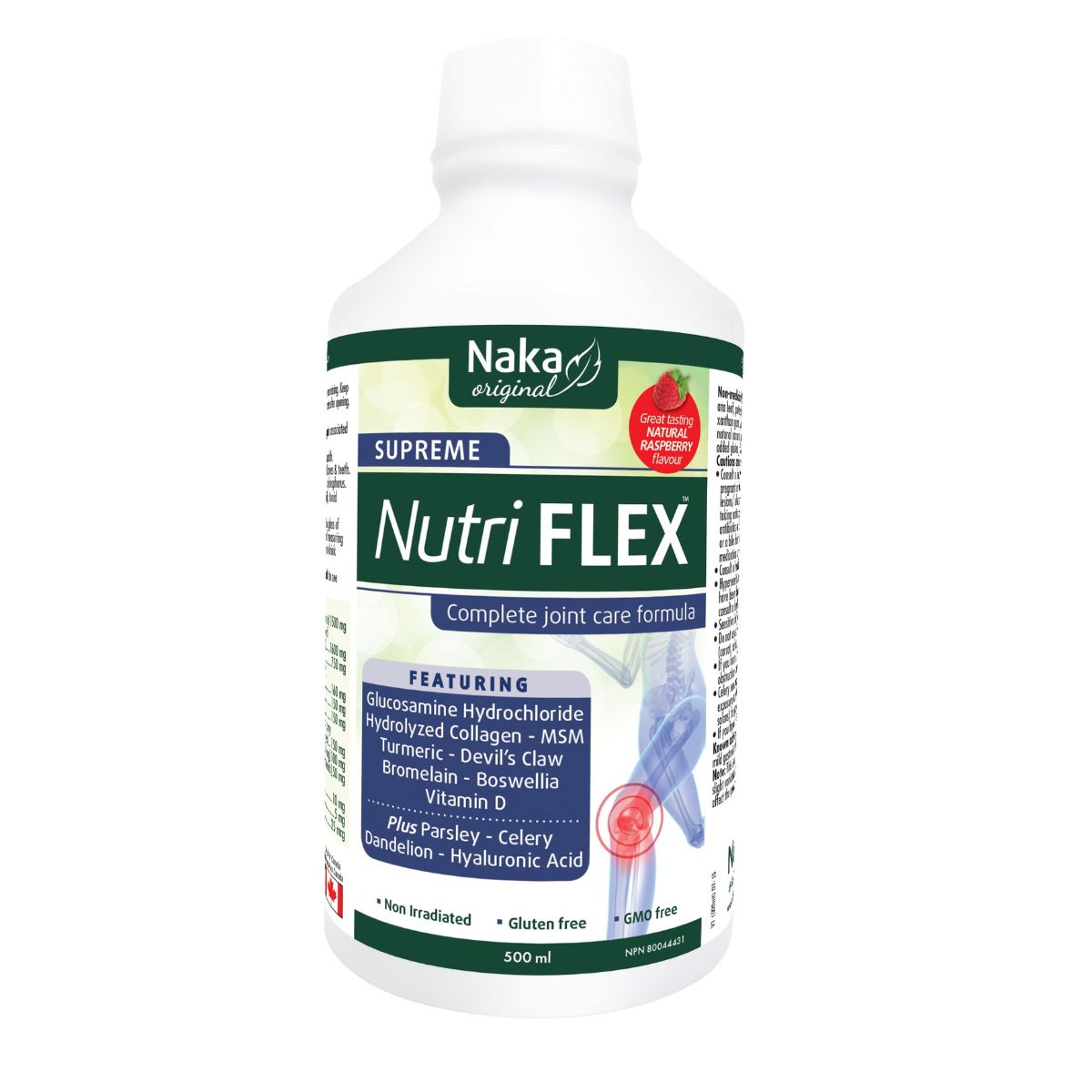 Naka NutriFlex Supreme 900ml product image - Joint and arthritis relief supplement in a green and white plastic bottle.