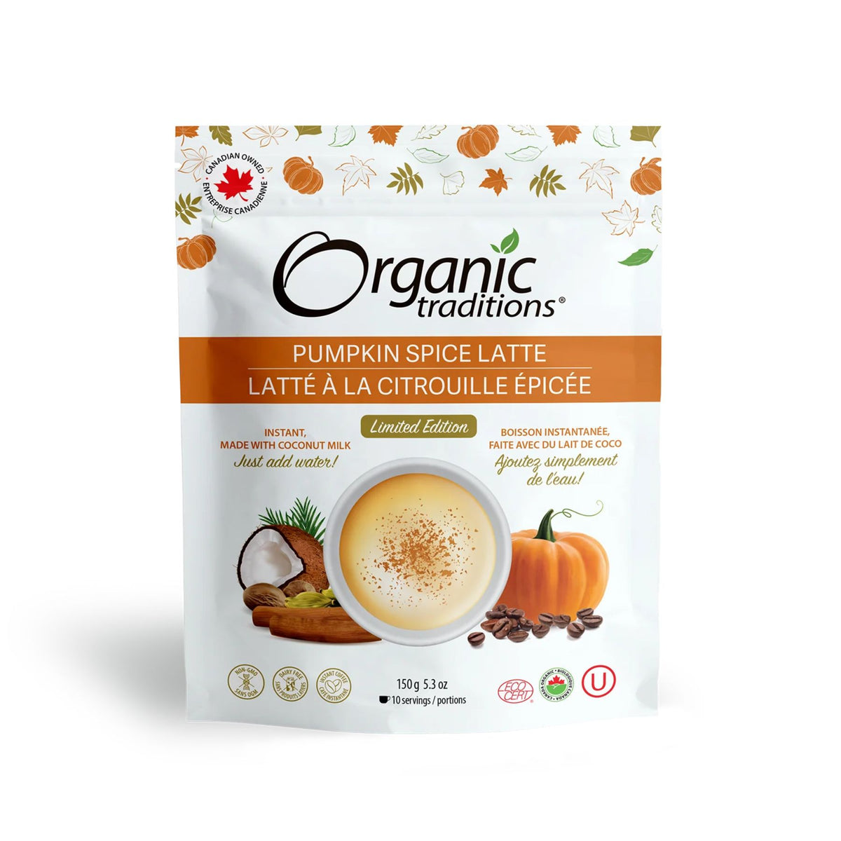 Organic Traditions Pumpkin Spice Latte 150g