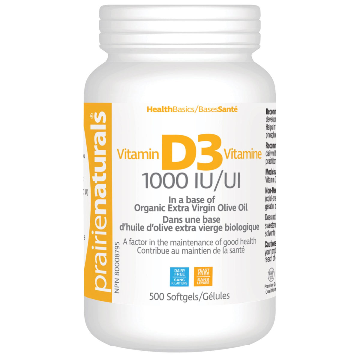 Prairie Naturals Vitamin D3 1000 IU 500s