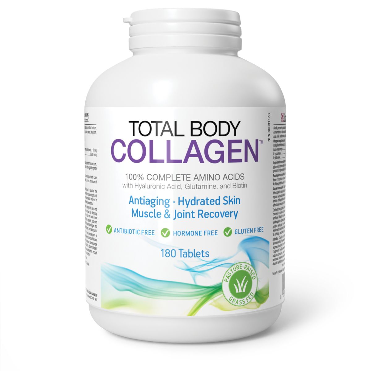 Bottle of Total Body Collagen 180 tablets, a supplement for joint health, muscle recovery, and overall wellness. 