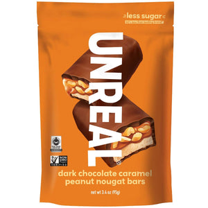 Unreal Dark Chocolate Caramel Peanut Nougat Bars 94g