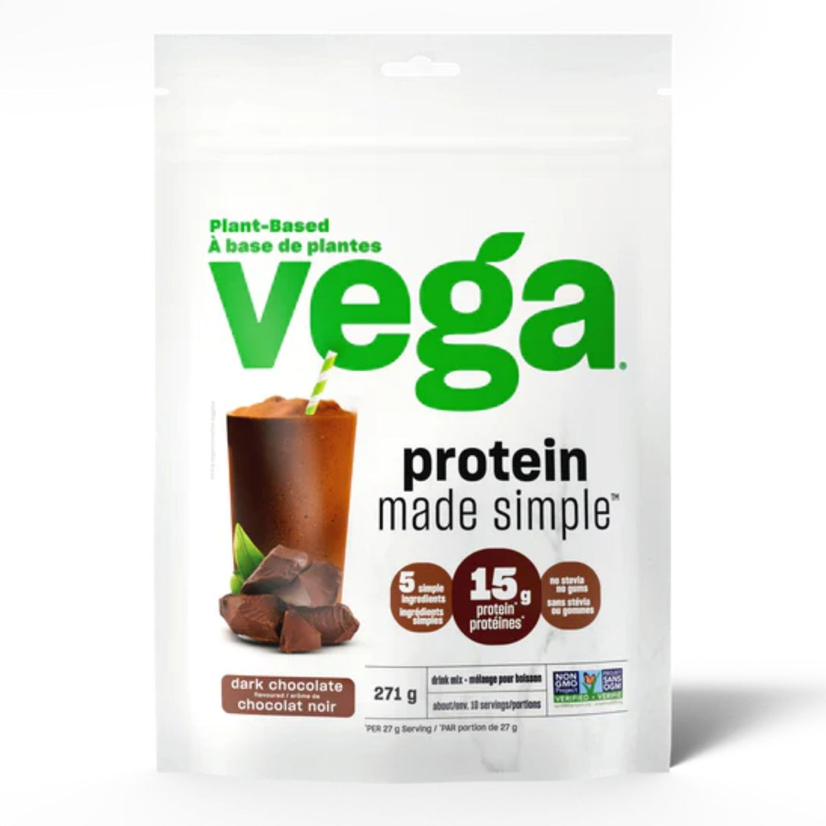 VEGA Plant-Based Protein Made Simple Dark Chocolate 271g