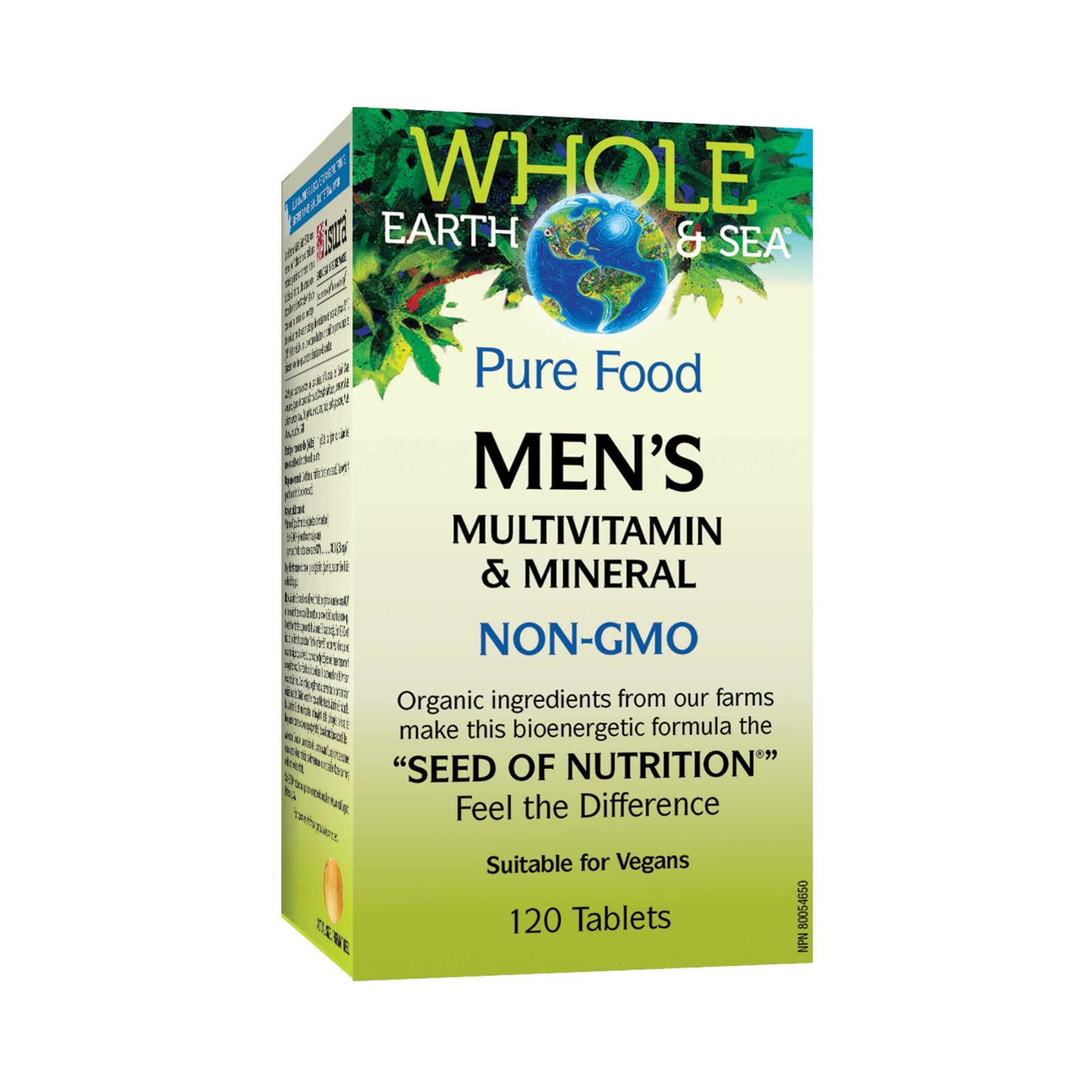 Whole Earth & Sea Men's Multivitamin & Mineral, 120 Tablets - Non-GMO - Organic ingredients - suitable for vegans. 