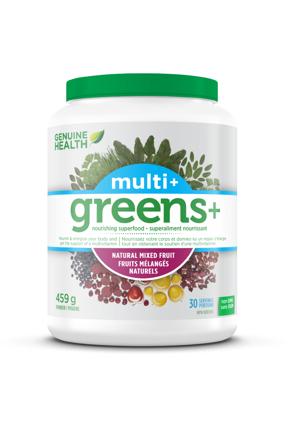Genuine Health Greens+ Multi+ - Natural Mixed Fruit Flavour 459g