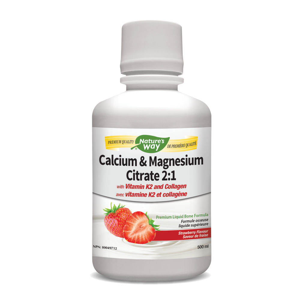 Nature's Way Calcium Magnesium with K2 StrawBerry 500ml