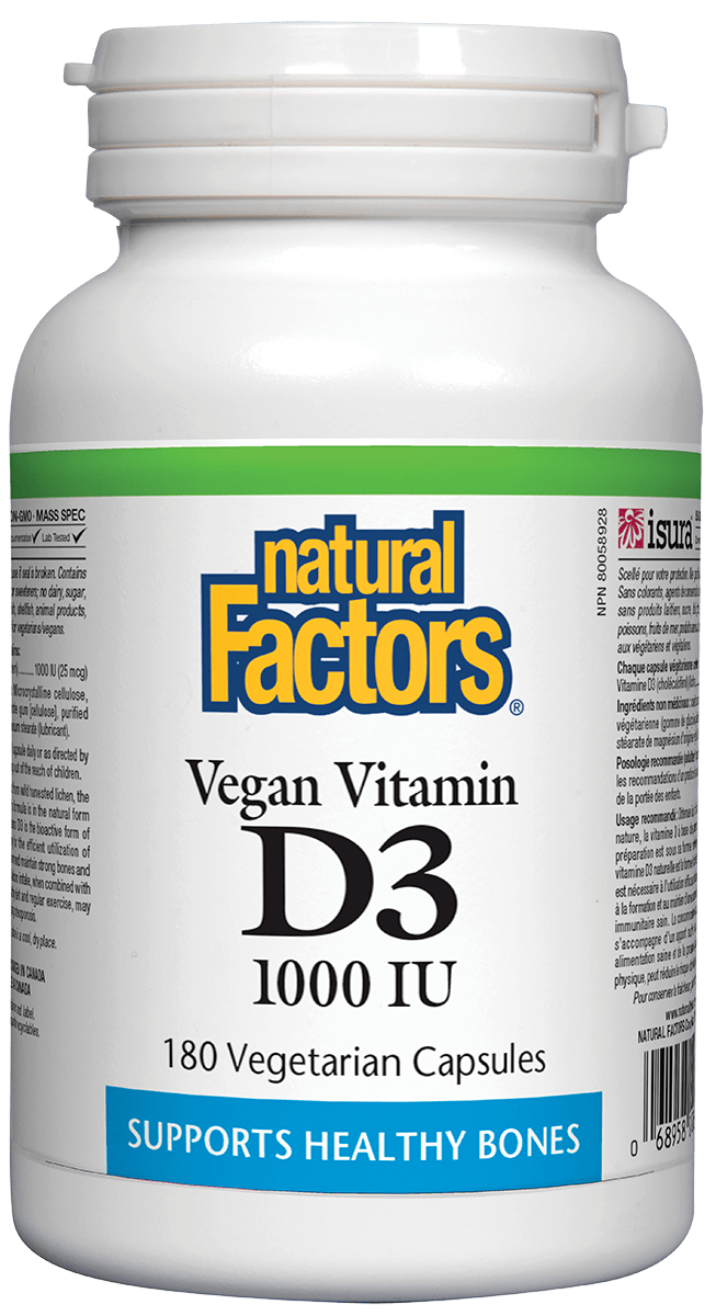 Natural Factors Vegan Vit D3 1000IU 180s