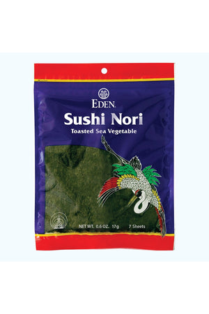 Eden Sushi Nori, Sea Vegetable, 7 Toasted Sheets 17g