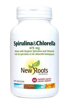 New Roots Spirulina & Chlorella 475mg 60s