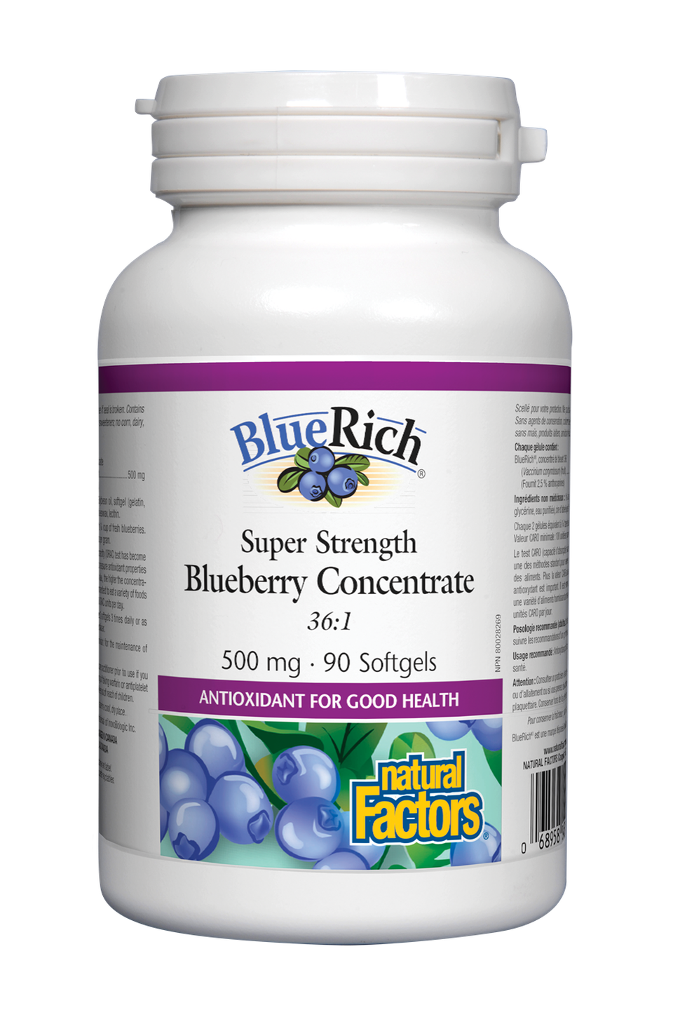 Natural Factors BlueRich Super Strength Blueberry Concentrate 500 mg 90s