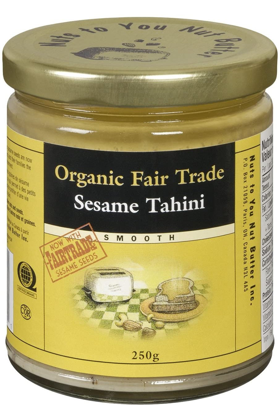 Nuts to You Organic Fair Trade Sesame Tahini - Smooth 250g