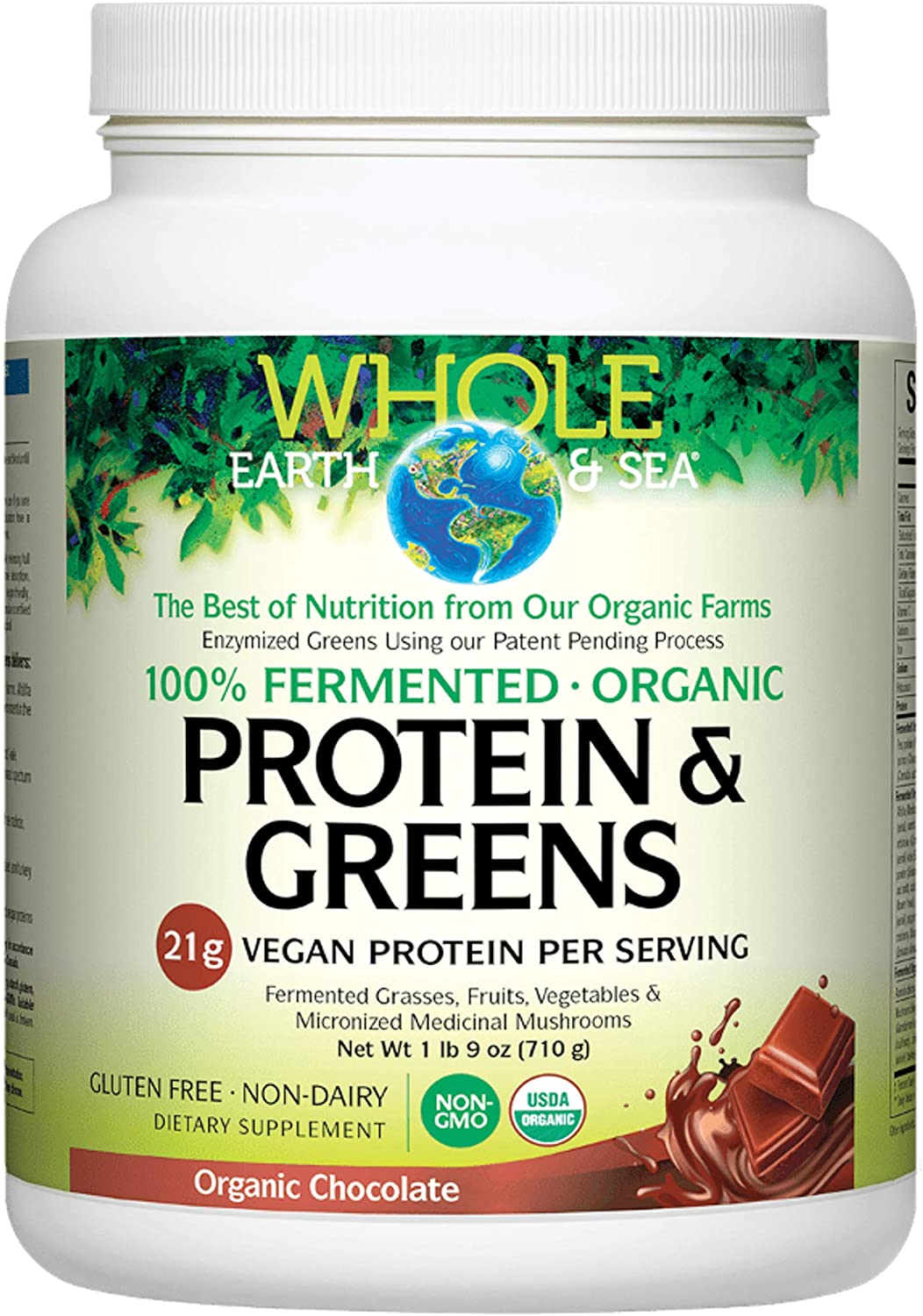 Whole Earth & Sea Fermented Organic Protein & Greens Organic Chocolate 710g