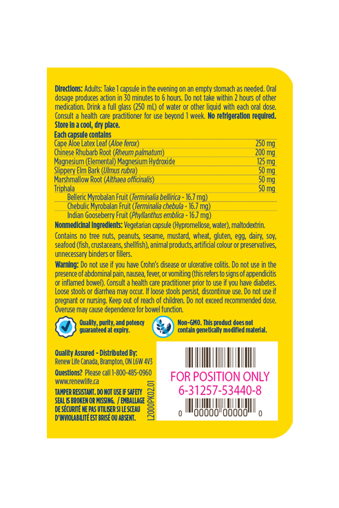 RenewLife CleanseMORE, Constipation Relief 60s