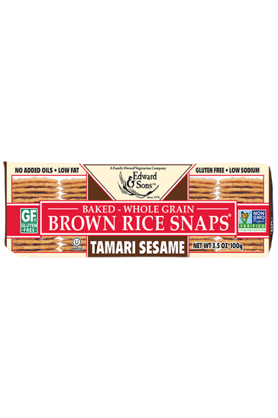 Edward & Sons Brown Rice Snaps Tamari Sesame 100g