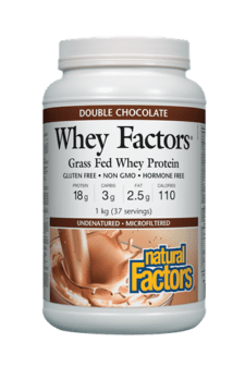 Natural Factors Whey Factors 100% Natural Whey Protein - Double Chocolate Flavour 1kg