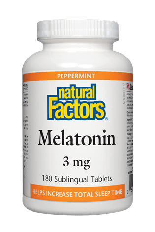 Natural Factors Melatonin 3 mg - Peppermint Flavour 90s