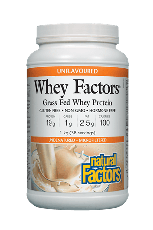Natural Factors Whey Factors 100% Natural Whey Protein - Unsweetened 1kg