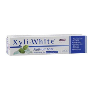 NOW XyliWhite Toothpaste Gel with Baking Soda - Platinum Mint 181g