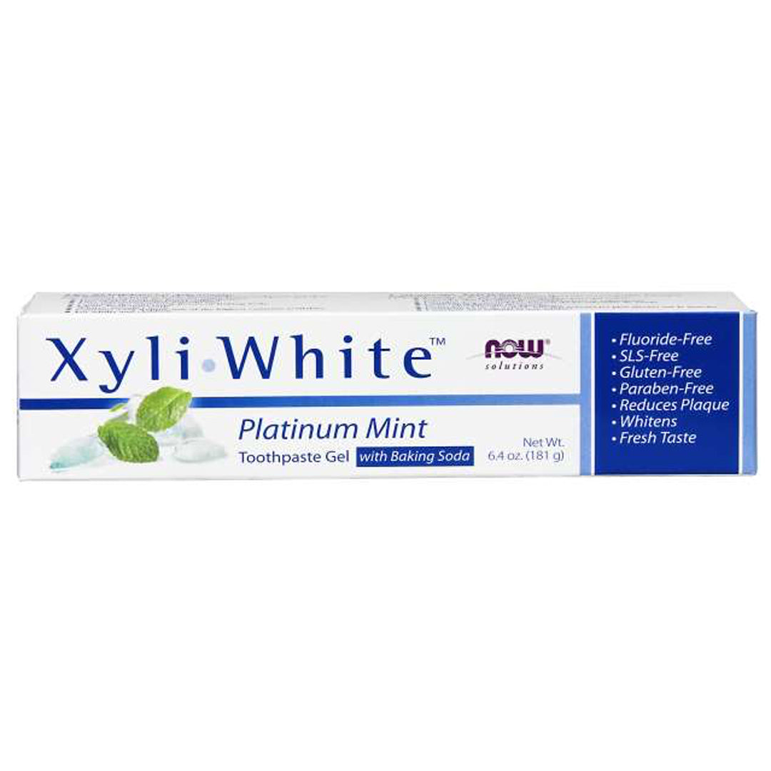 NOW XyliWhite Toothpaste Gel with Baking Soda - Platinum Mint 181g